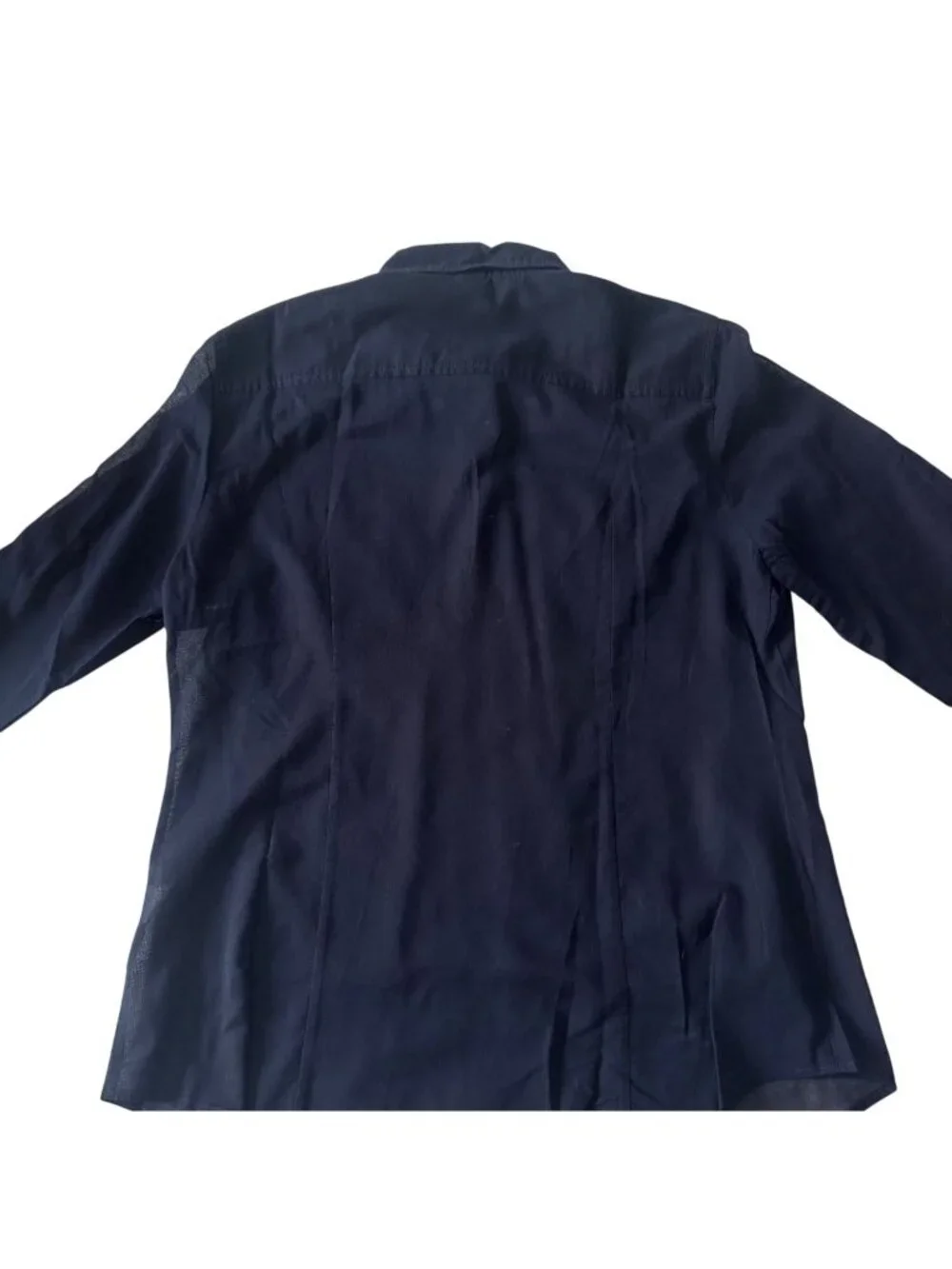 J.Crew Vintage Navy Cotton Utility Shirt Roll Tab Sleeves Petite Large